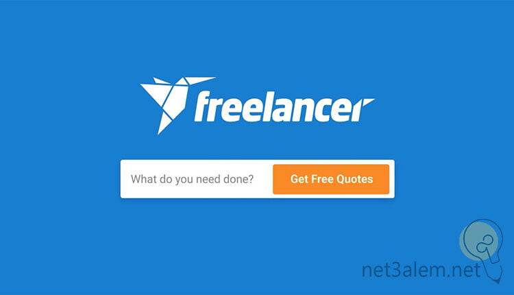 9 من أفضل مواقع فري لانسر عربي 2023 2 موقع Freelancer فري لانسر صورة زرقاء وفي الوسط رمز Freelancer