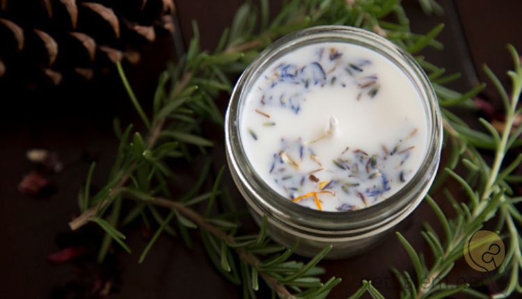 صناعة الشمع candle making؛ أبرز 9 أنواع أساسية منه يجب معرفتها 3 تصنيع الشمع من الصابونHow to make wax from soap صورة به شمعة وبعض الأوراق الخضراء ـNet3alem