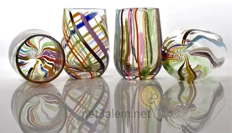 صناعة الزجاج Glass industry؛ أهم 4 أنواعه منه ودراسة جدوى هذا المشروع 2 انواع الزجاج بالصور صورة ل 4 اكواب زجاجية ملونة