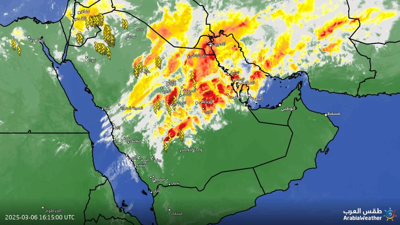 المنخفض الجوي يشعل فتيل العواصف الرعدية على مناطق عدة في السعودية 1 المنخفض الجوي يشعل فتيل العواصف الرعدية على مناطق عدة في السعودية | طقس العرب