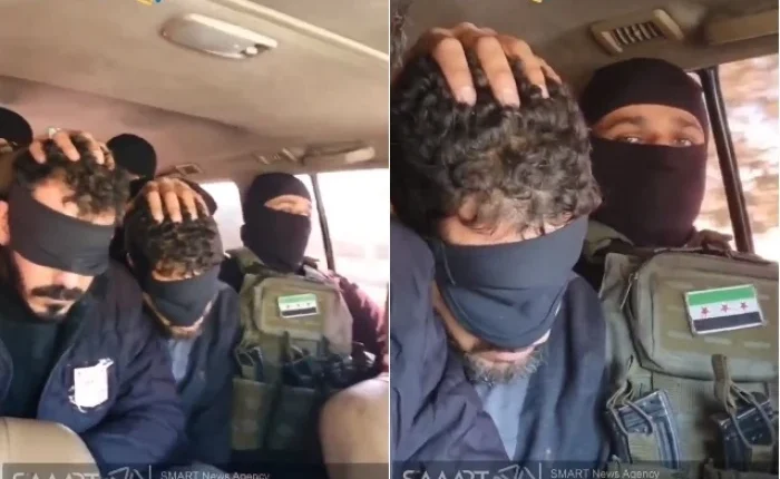 شاهد.. لحظة القبض على أحد قادة النظام البائد ومجموعته المتهمة بارتكاب مجازر ضد المدنيين في حمص