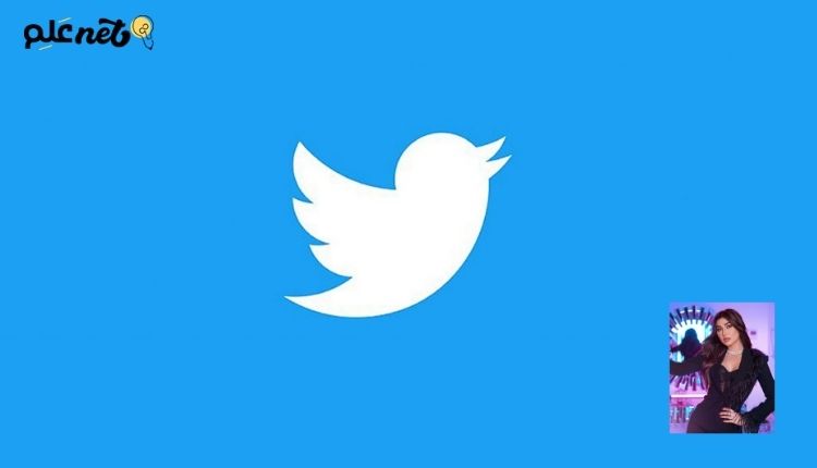 صورة بها شعار توتير وتحته صورة الفنانة السورية هبة نور ضمن الحديث عن مقطع سكس هبة نور الجديد